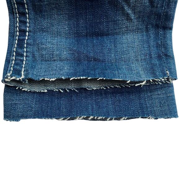 Y2k ReRock for Express Embroidered Pocket Raw Hem Skinny Jeans Size 2 27" - Picture 3 of 9